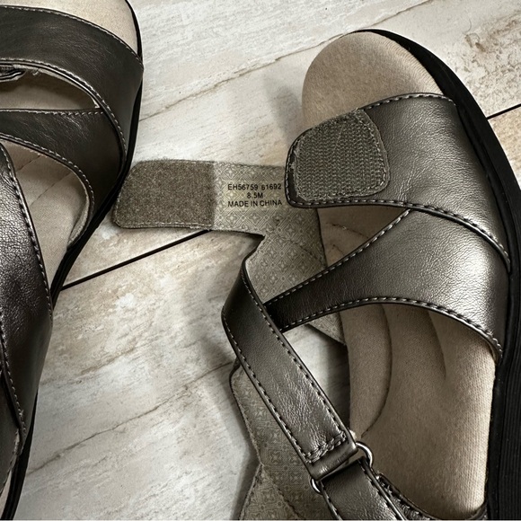 Grasshopper Ortholite Leah II Silver Gray Strap Sandal Women Sz  8.5 Orthopedic - Picture 5 of 15